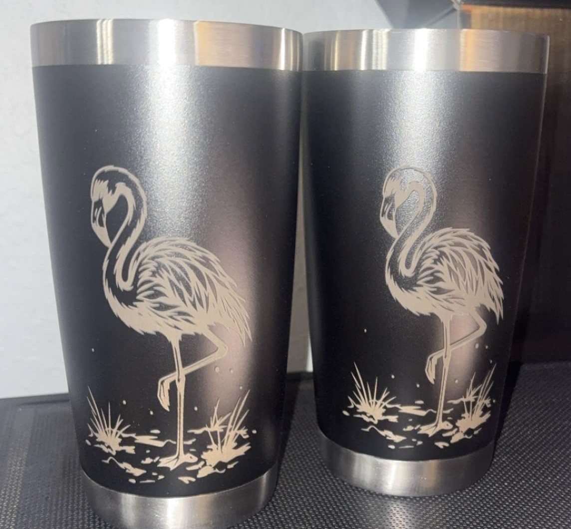 Custom flamingo tumblers
